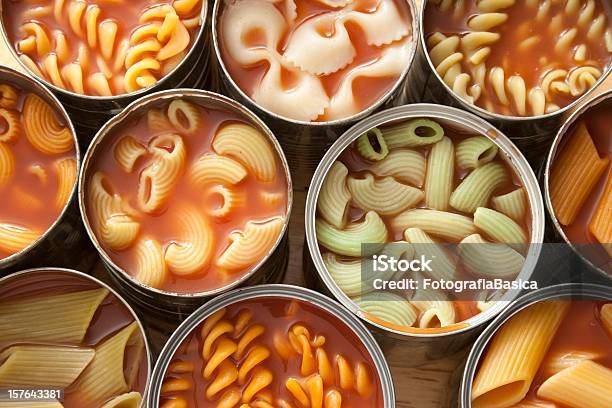 Canned Pasta Stock Photo - Download Image Now - Canned Food, Pasta, Liquid