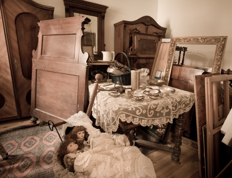Room filled with vintage stuff evoking a feeling of absence