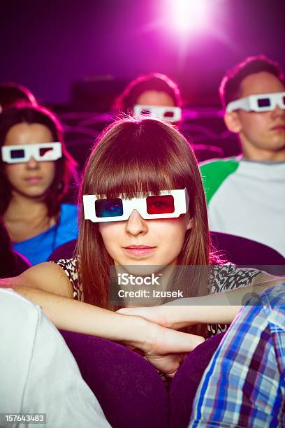 Young People In Movie Theater Stock Photo - Download Image Now - Audience, Movie Theater, 3-D Glasses