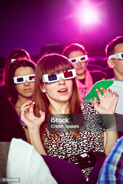Young People In Movie Theater Stock Photo - Download Image Now - Movie, Movie Theater, 3-D Glasses