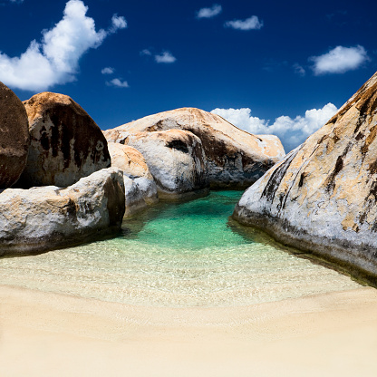 The Baths - boulders at a beach in Virgin Gorda, British Virgin Islands