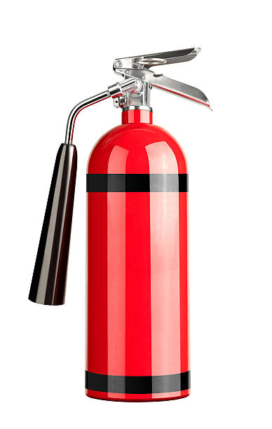Red Generic Fire Extinguisher Isolated On White stock photo