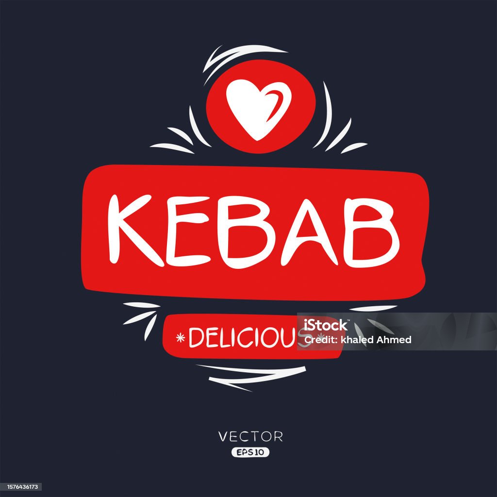 Kebab Lettering Simple Kebab Sticker Design Stock Illustration - Download Image Now - Barbecue ...