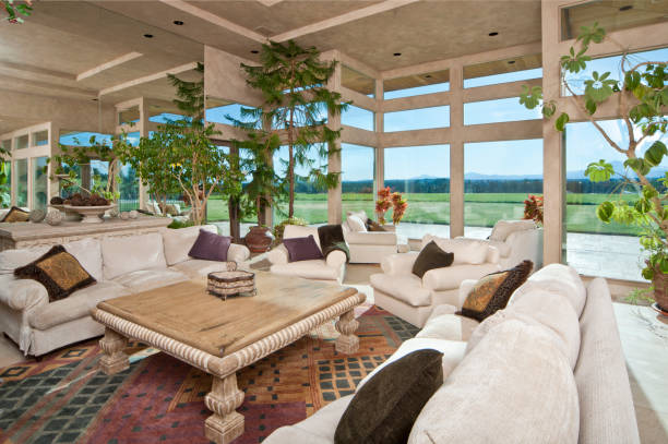 istock Modern living room with great view 157643667