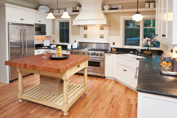 istock Modern kitchen with Island and high-end finishes  157643694