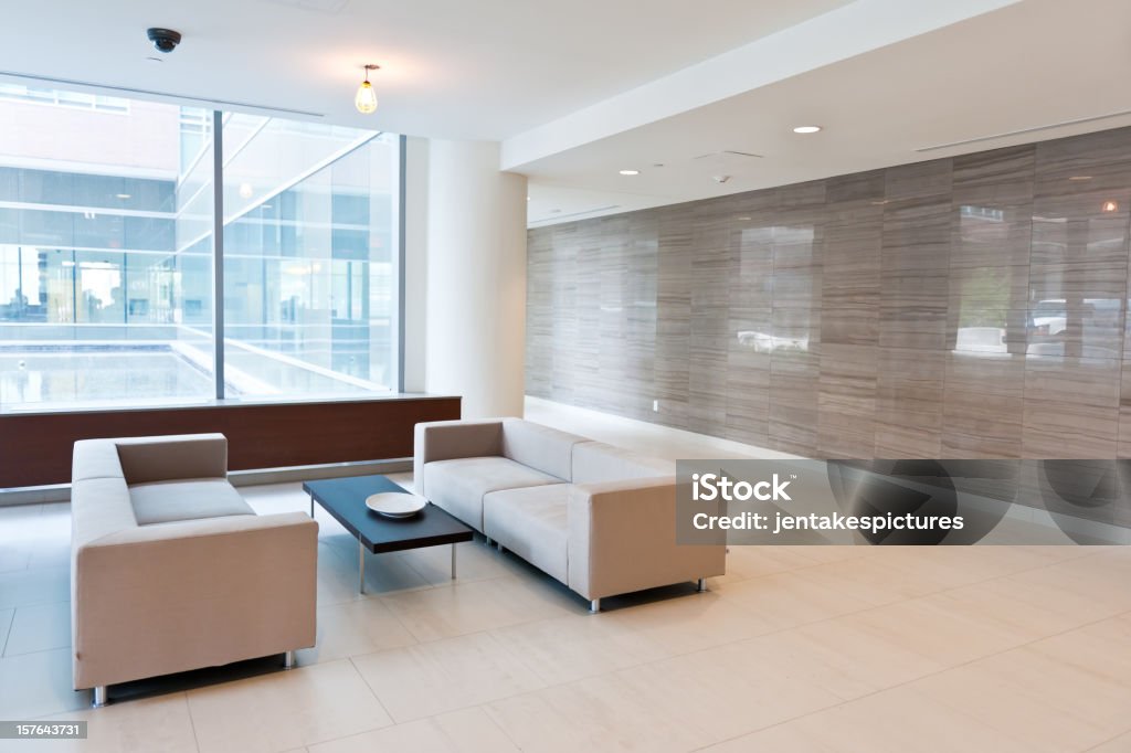 Lobby of modern building A modern sitting area. Office Stock Photo