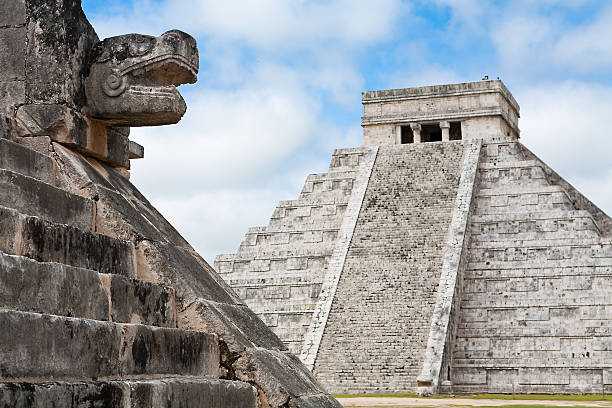 Chichen Itza Chichen Itza close up with the great pyramid (the Temple of Kukulkan ) background. chichen itza stock pictures, royalty-free photos & images