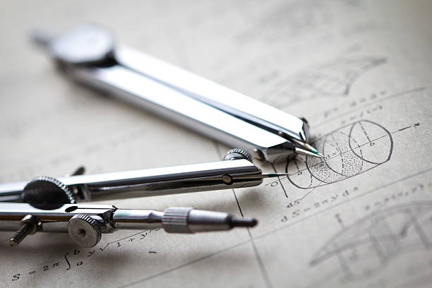 compás de dibujo - geometry mathematics drawing compass mathematical symbol fotografías e imágenes de stock