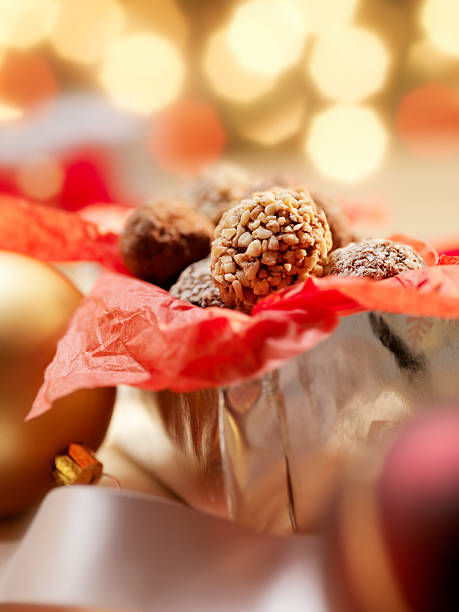 istock Gift Box of Chocolate Truffles 157644101