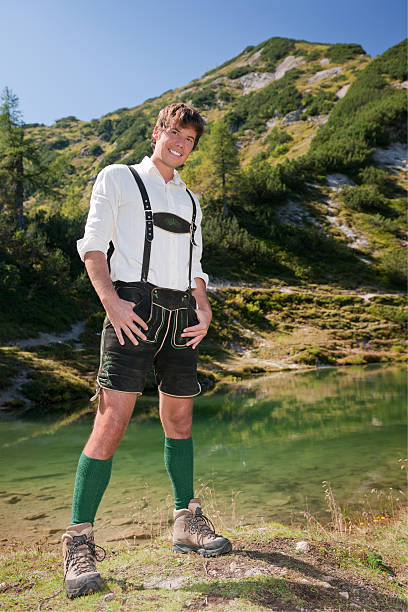Handsome Man wearing Lederhosen, Austrian Alps (XXXL)