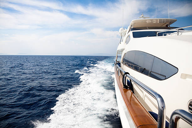 istock Luxury yacht sailing at sea 157644786