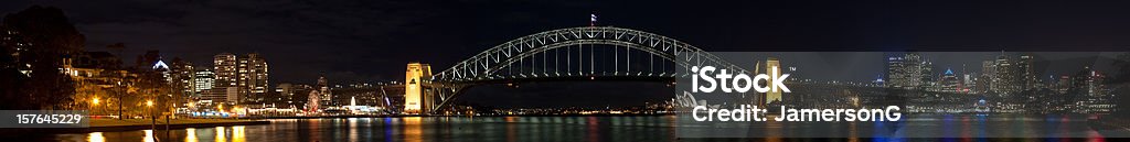 Sydney Harbour Bridge, Panorama - Foto de stock de Noite royalty-free