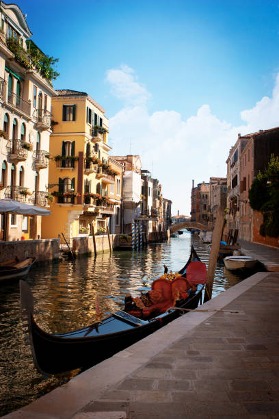 Lonly gondola stock photo