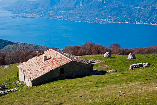 Monte Baldo is a mountain in the Italian Alps with a ridge that stretches for 40 km parallel to Lake Garda. It reaches the maximum elevation of 2,218 m with the Valdritta, and the minimum elevation of 65 m on Lake Garda. It is known since antiquity with the name of \
