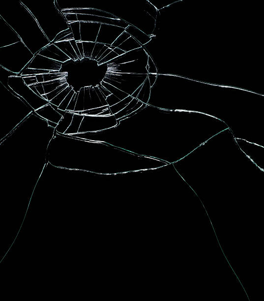 Cracked glass Broken glass on black background sabotage photos stock pictures, royalty-free photos & images