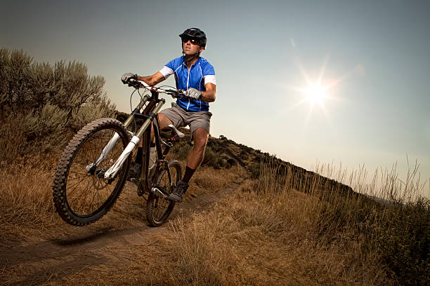 istock Downhill Freestyling Bike Rider 157645736