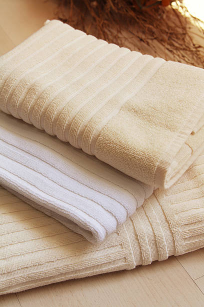 Stack of towels stock photo