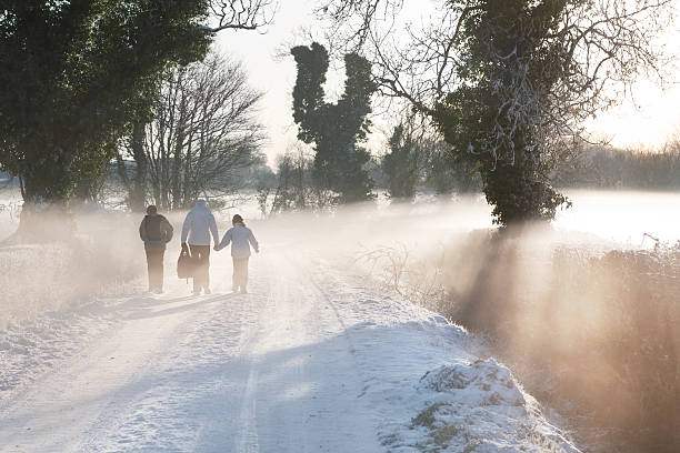 Walking to school in winter