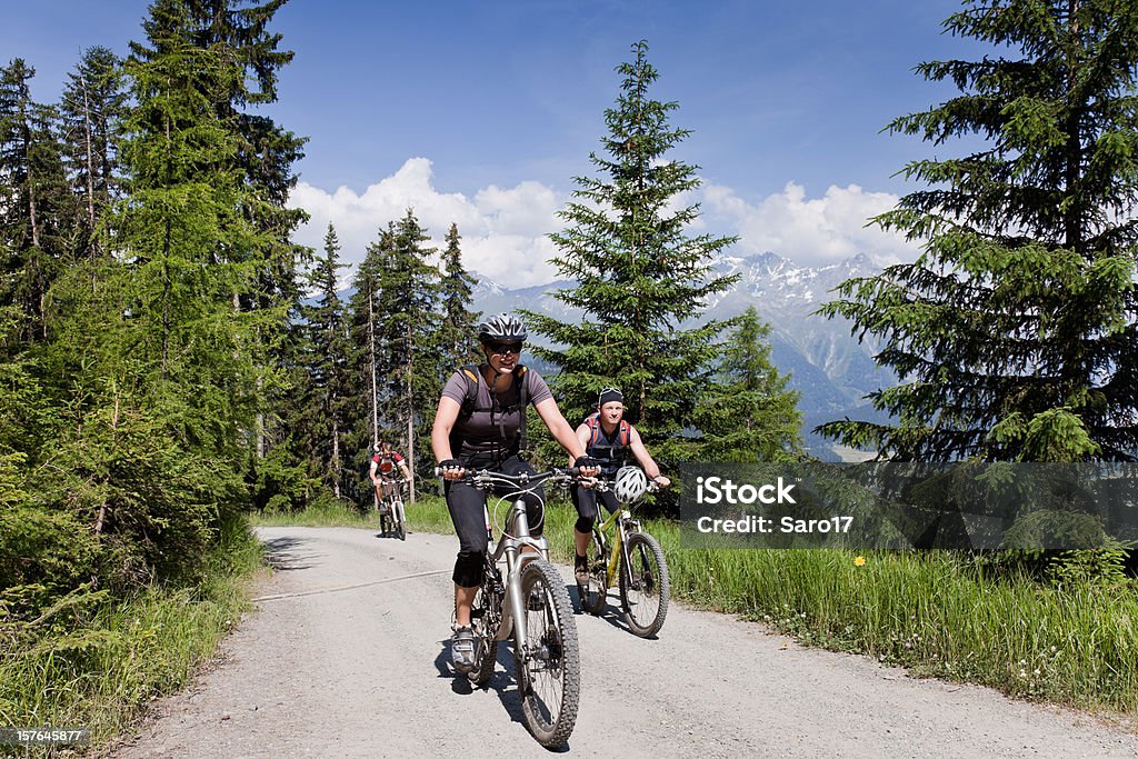 느긋함 mountainbiking in 남왕 Tyrol - 로열티 프리 산 스톡 사진
