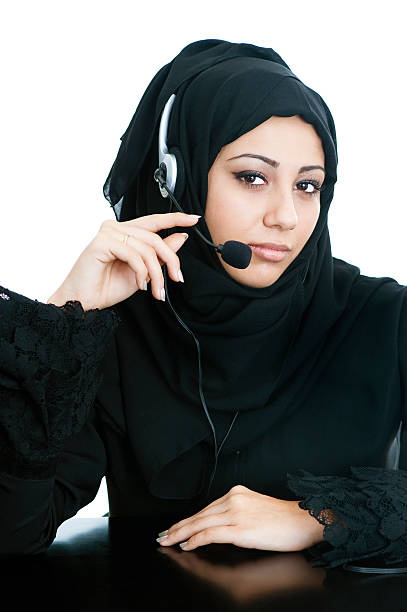 istock Happy Arabic customer service girl 157645941