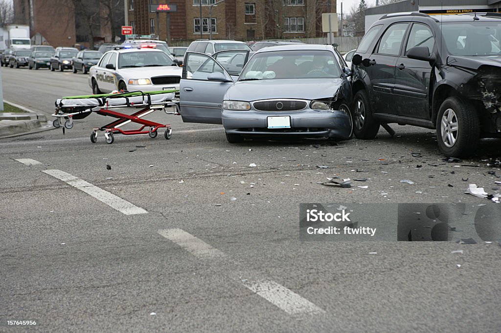 Multi-Fahrzeug Zusammenstoß - Lizenzfrei Autounfall Stock-Foto