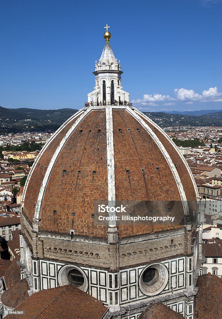 Il Duomo Cathedral in Florence Italy Il Duomo Cathedral in Florence, Italy as seen from the top of the Campanile Aerial View Stock Photo