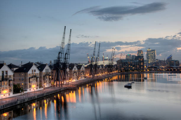 istock London Dockland scene at sunset 157646409