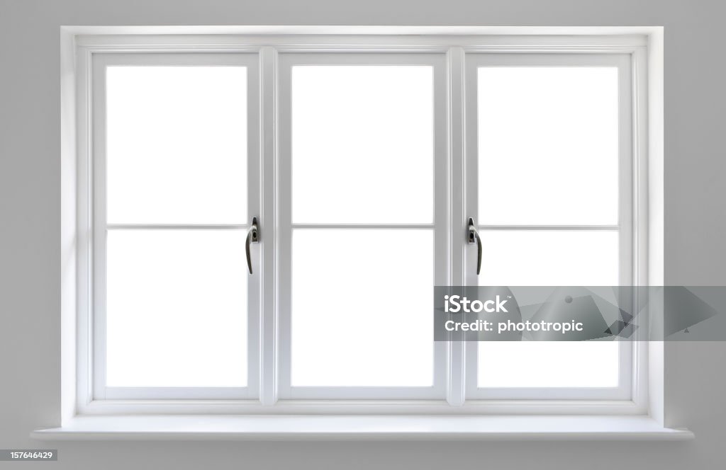 Blanco, windows - Foto de stock de Marco de ventana libre de derechos