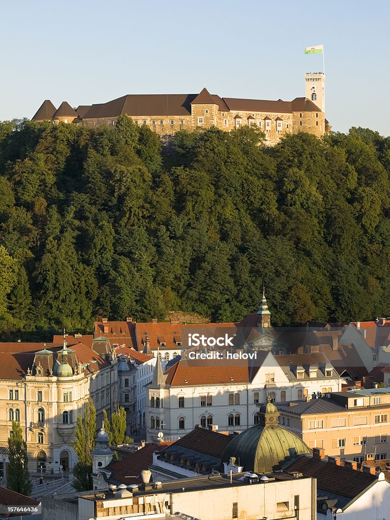 Любляна с Замок - Стоковые фото Архитектура роялти-фри