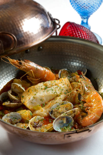 istock Seafood Cataplana - a Portuguese fish stew 157646564