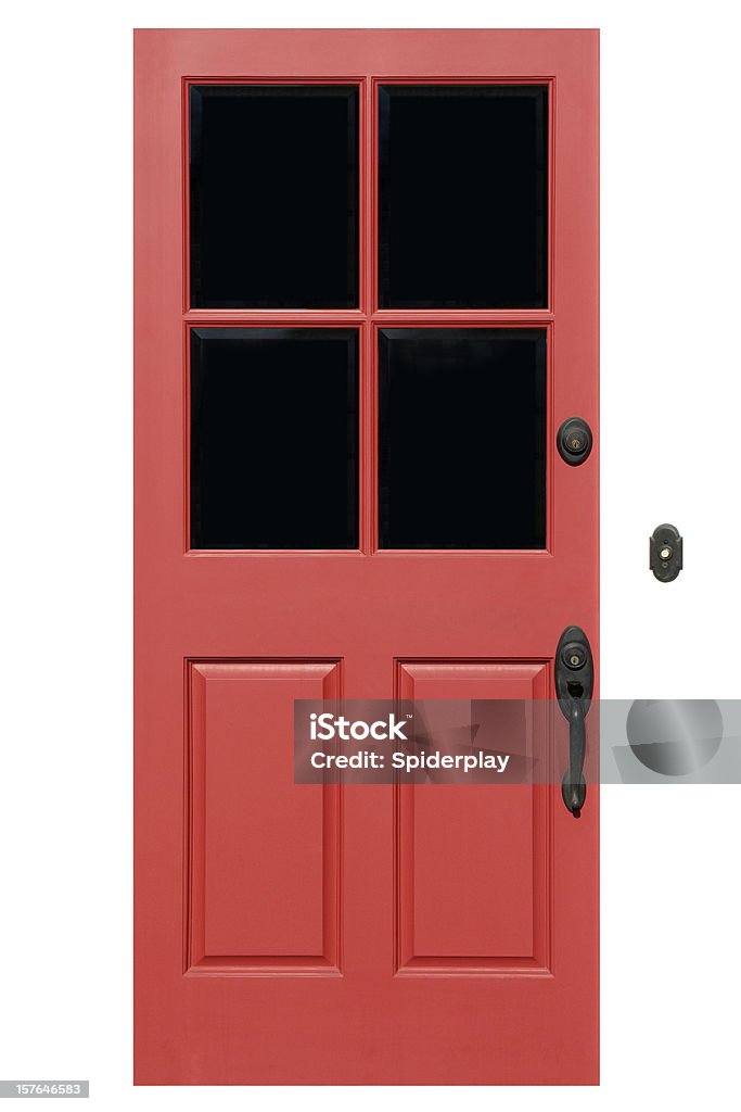 Red porta com Traçado de Recorte - Foto de stock de Vermelho royalty-free