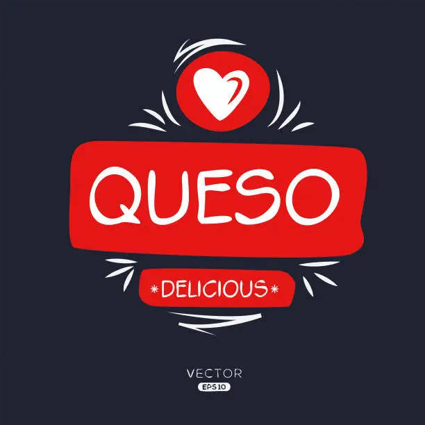 Vector illustration of Queso Sticker Design