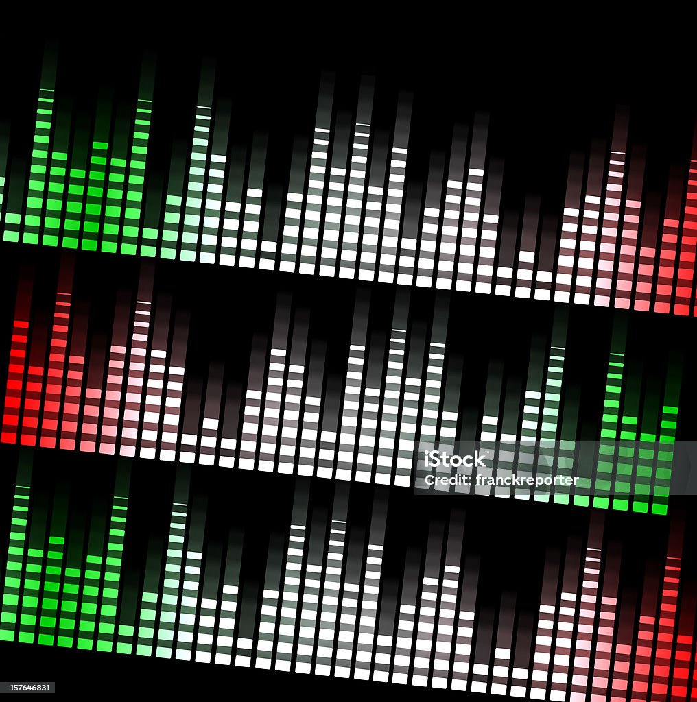 Musik-equalizer verschwommene in schwarzem Hintergrund, Italien-Flagge - Lizenzfrei Audiozubehör Stock-Illustration