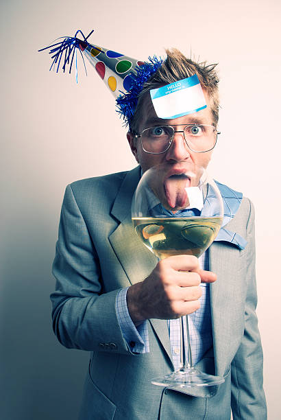istock Office Worker Looks Surprised w a Big Glass of Wine 157647008