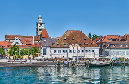 Uberlingen, Germany - June 13, 2023; The village seen from Lake Constance (Bodensee)