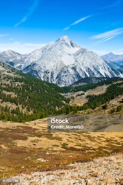 Mountain Landscape In The Alps Mount Chaberton Stock Photo - Download Image Now - Agricultural Field, Blue, Clear Sky