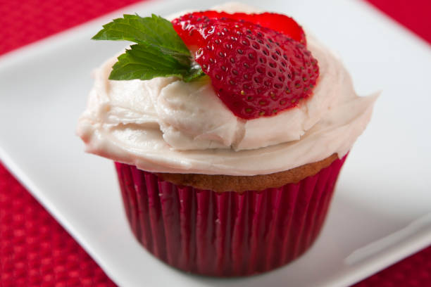 istock Cupcake with Strawberry and Cream Cheese Frosting 157647830