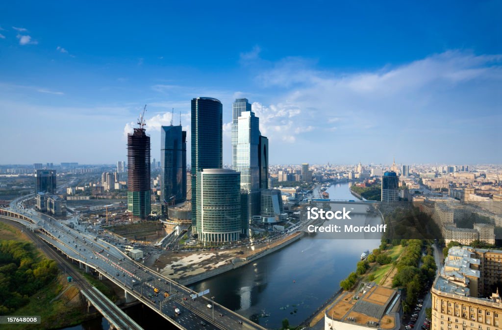 Paisagem urbana de Moscou após a chuva de verão. Vista aérea - Foto de stock de Moscou royalty-free