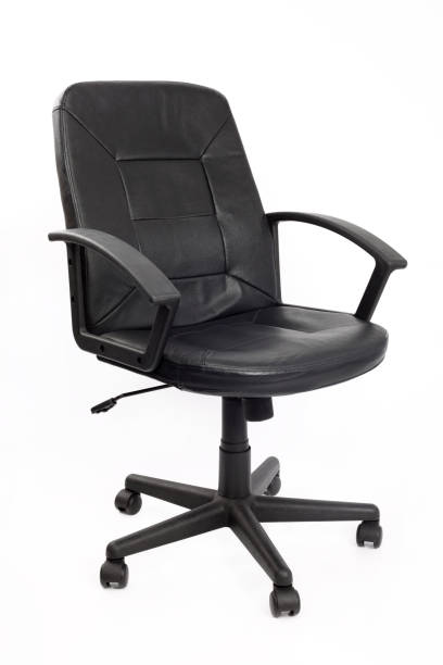 Empty Black Office Chair Empty Black Office Chair office chair stock pictures, royalty-free photos & images