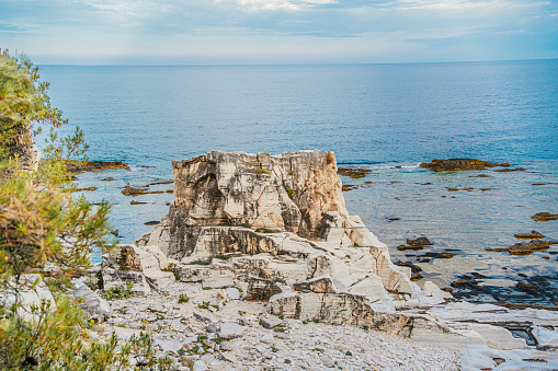 The old marble quarry in Aliki, Thassos island, Greece