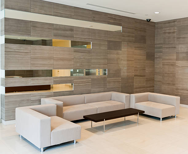 istock Contemporary sofa set on a modern building lobby 157648155