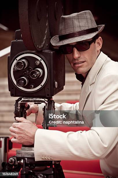 Old Style Cameraman Stock Photo - Download Image Now - Camera Operator, Retro Style, 25-29 Years