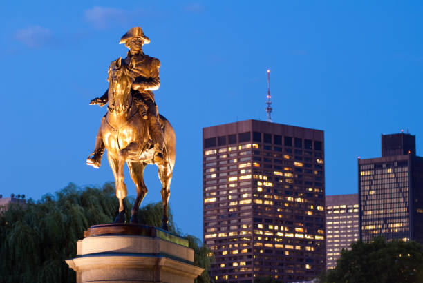 istock George Washington statue in Public Garden at night 157648306