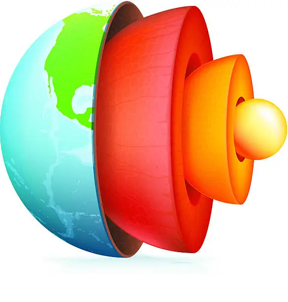 Vector illustration of Structure of the Earth icon