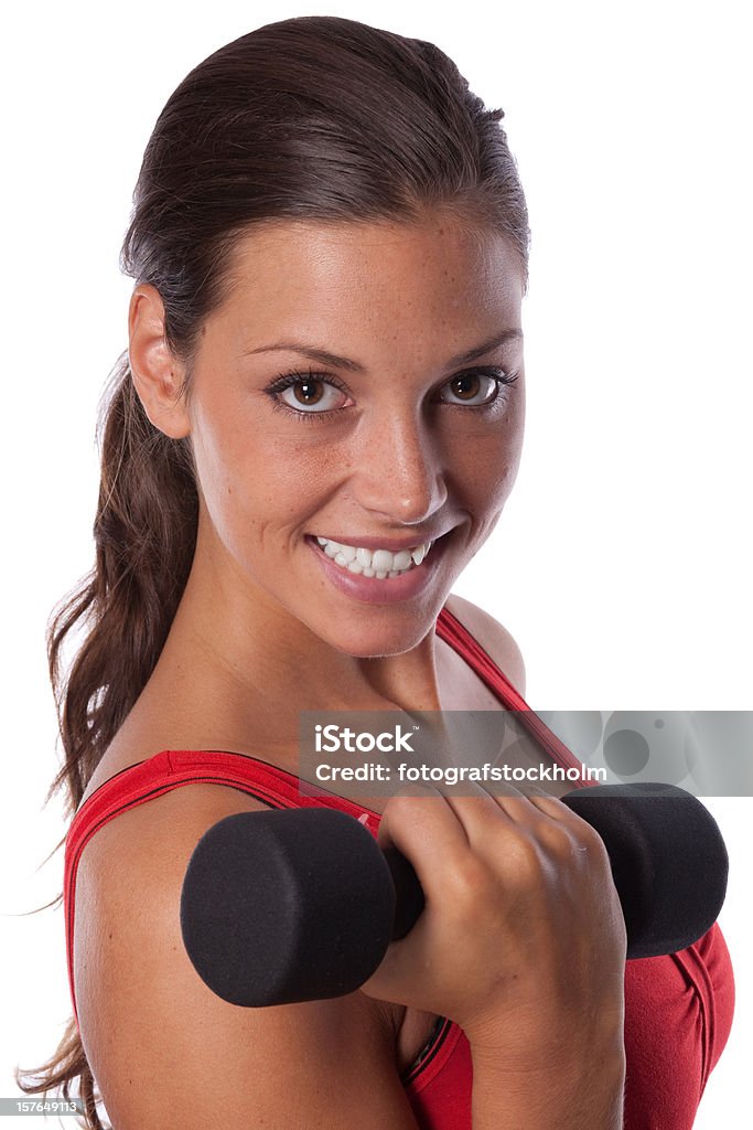Ritratto di fitness manubri - Foto stock royalty-free di Aerobica