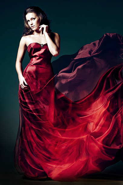 istock Woman in red fire dress 157649274