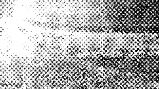 Subtle halftone vector texture overlay. 16x9 Monochrome abstract splattered background