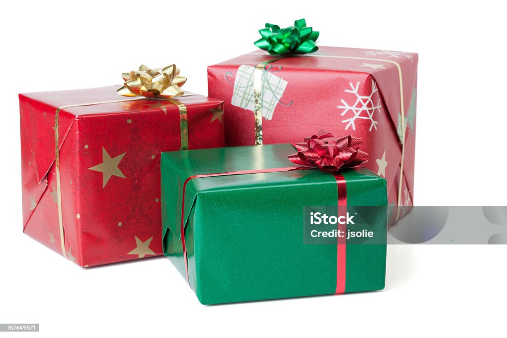 Três Natal apresenta - Royalty-free Prenda de Natal Foto de stock