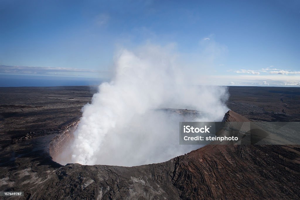 Vue aérienne du volcan Hawaï - Photo de Volcan Kilauea libre de droits