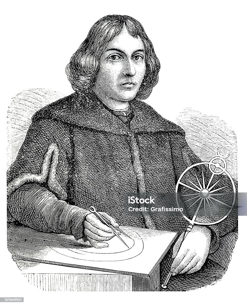 Engraving of astronomer Nicolaus Copernicus from 1870 http://farm5.static.flickr.com/4110/4948325162_1323a54a89.jpg Nicolaus Copernicus stock illustration